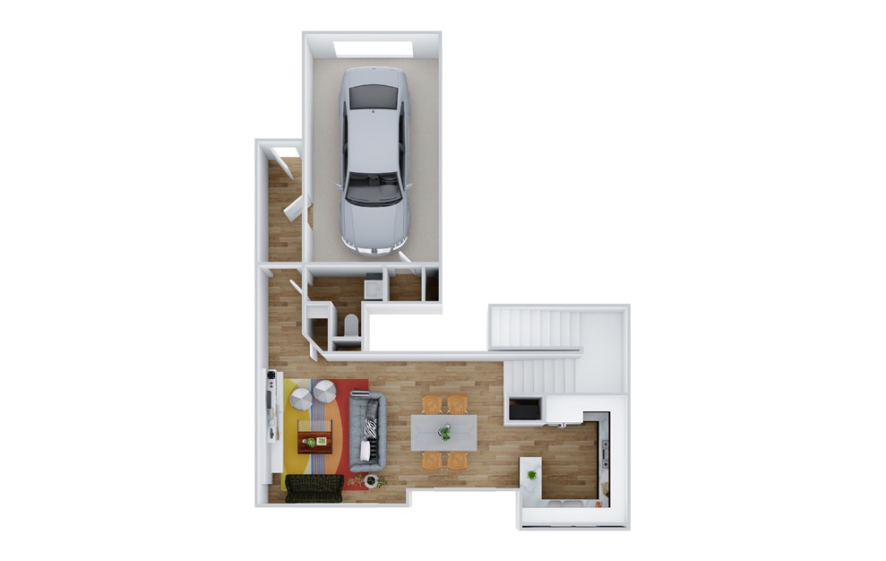 B5 - 2 bedroom floorplan layout with 2.5 baths and 1361 square feet. (Floor 1 / 3D)
