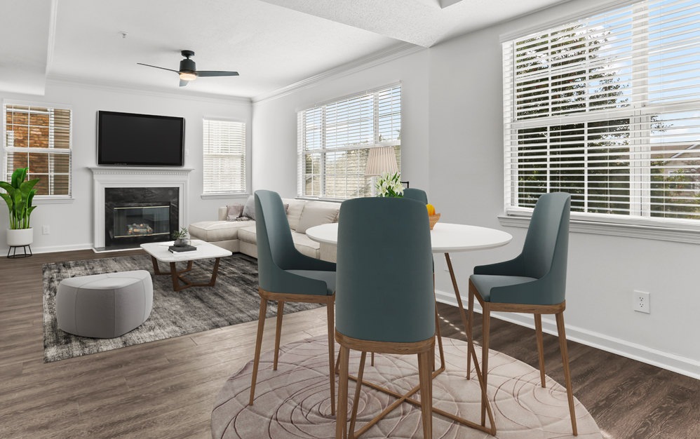 Dining Room with ample lighting